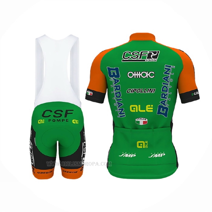 2017 Ropa Ciclismo Bardiani Csf Blanco Verde Mangas Corta y Culotte Corto